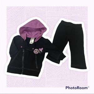 Zip up sweater set. Black 12 months